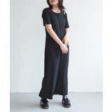 ブラック | リブカットソーレイヤード風ワンピース | VENCE share style【WOMEN】