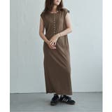 ブラウン | テレコヘンリーネックワンピース | VENCE share style【WOMEN】