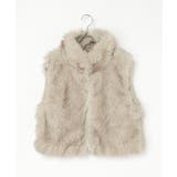 ベージュ | フェイクファーショート丈ジレ | VENCE share style【WOMEN】