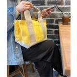 イエロー | 合皮・キャンバス 仕切りミニトートバッグ | Lbc with Life