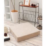 ベージュ | ベロアコンビシートクッション スクエア H8cm | Lbc with Life