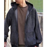 ブラック | デニム・キャンバスフルジップパーカー | VENCE share style【MEN】