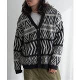 ホワイト | 総柄ニットVカーディガン | VENCE share style【MEN】