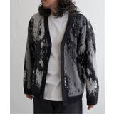 ブラック | 総柄ニットVカーディガン | VENCE share style【MEN】