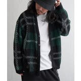 Dkグリーン | 総柄ニットVカーディガン | VENCE share style【MEN】