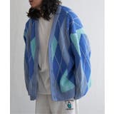 ブルー | 総柄ニットVカーディガン | VENCE share style【MEN】