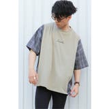 チェック切り替えTシャツ | VENCE share style【MEN】 | 詳細画像3 