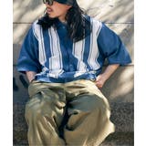 アオケイ | ストライプケンシュクニットシャツ | VENCE share style【MEN】