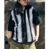 ブラック | ストライプケンシュクニットシャツ | VENCE share style【MEN】