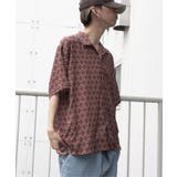 ブラウン | バティックプリントオープンカラーシャツ | VENCE share style【MEN】