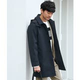 ネイビーブルー | 【雑誌MonoMax4月号掲載】撥水ピケフードステンカラーコート | ikka