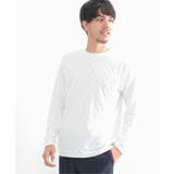 ホワイト | リンクスジャガード市松ロンT | ikka 