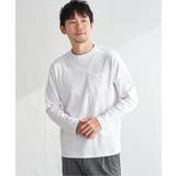 ホワイト | ポンチクルーネックジャケットロンT | ikka