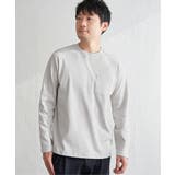 ライトグレー | ポンチクルーネックジャケットロンT | ikka