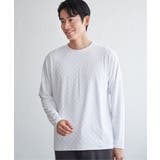 ホワイト | リンクスジャカード市松ロンT | ikka 