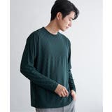 グリーン | リンクスジャカード市松ロンT | ikka 