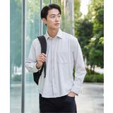 グレー | GOKU楽ワークワッフルスイスカラーシャツ | ikka 