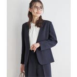 ネイビー | ウォッシャブルVネックジャケット | ikka 