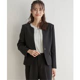 ブラック | ウォッシャブルキーネックジャケット | ikka 