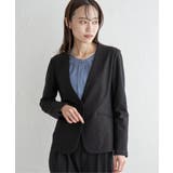 【洗濯機で洗える／セットアップ対応】GOKU楽カットソーノーカラージャケット | ikka  | 詳細画像13 