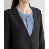 【洗濯機で洗える／セットアップ対応】GOKU楽カットソーノーカラージャケット | ikka  | 詳細画像18 