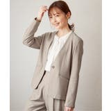 【洗濯機で洗える／セットアップ対応】GOKU楽カットソーノーカラージャケット | ikka  | 詳細画像1 