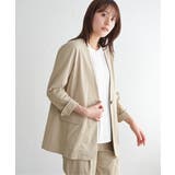 ベージュ | 【セットアップ対応】GOKU楽ワークノーカラージャケット | ikka 
