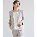 【洗濯機で洗える／セットアップ対応】ウォッシャブルVネックジャケット | ikka  | 詳細画像10 