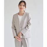 【洗濯機で洗える／セットアップ対応】ウォッシャブルVネックジャケット | ikka  | 詳細画像11 