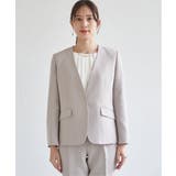 【洗濯機で洗える／セットアップ対応】ウォッシャブルVネックジャケット | ikka  | 詳細画像18 