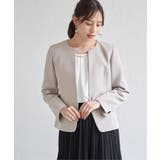 【洗濯機で洗える／セットアップ対応】ウォッシャブルキーネックジャケット | ikka  | 詳細画像14 