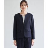 【洗濯機で洗える／セットアップ対応】ウォッシャブルキーネックジャケット | ikka  | 詳細画像18 