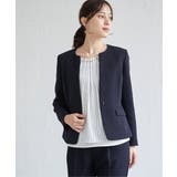 【洗濯機で洗える／セットアップ対応】ウォッシャブルキーネックジャケット | ikka  | 詳細画像7 