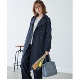 ネイビー | 撥水ロングトレンチコート | ikka 