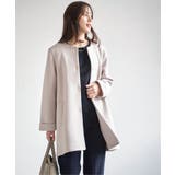 ベージュ | ダンボールニットノーカラーコート | ikka 