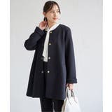 ダンボールニットノーカラーコート | ikka  | 詳細画像1 