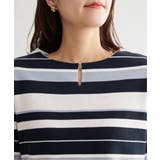 リップルボーダーキーネックプルオーバー | ikka  | 詳細画像13 