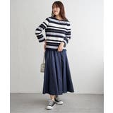 リップルボーダーキーネックプルオーバー | ikka  | 詳細画像4 