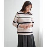 リップルボーダーキーネックプルオーバー | ikka  | 詳細画像6 