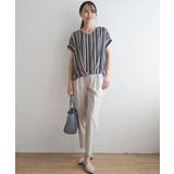 マルチストライプ半袖ブラウス | ikka  | 詳細画像10