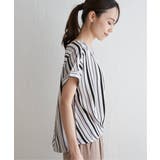 マルチストライプ半袖ブラウス | ikka  | 詳細画像11