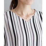 マルチストライプ半袖ブラウス | ikka  | 詳細画像14