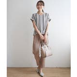 マルチストライプ半袖ブラウス | ikka  | 詳細画像3