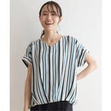 マルチストライプ半袖ブラウス | ikka  | 詳細画像5