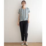 マルチストライプ半袖ブラウス | ikka  | 詳細画像6