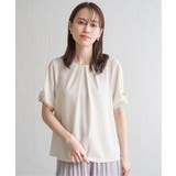 オフホワイト | ドライタッチ袖リボンブラウス | ikka 