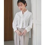 オフホワイト | ボータイデザインブラウス | ikka 