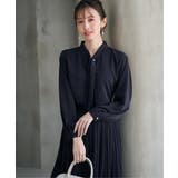 ネイビーブルー | ボータイデザインブラウス | ikka 