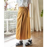 キャメル | バックル付きラップ風スカート | ikka 