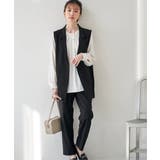 ブラック | 【フォーマル対応】ジレセットアップ3点セット | ikka 